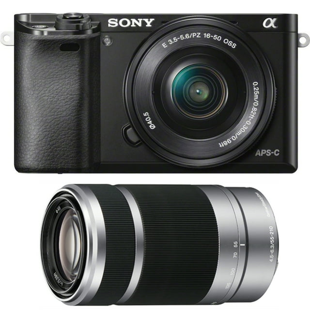 Sony Alpha a6000 Camera with 55210mm and 1650mm Power Zoom Lenses
