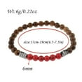 thumbnail image 5 of RSAMD Fashion Handmade Men Hematite Natural Stone Wood Unisex Beads Bracelets Gift-Red Turquoise, 5 of 5