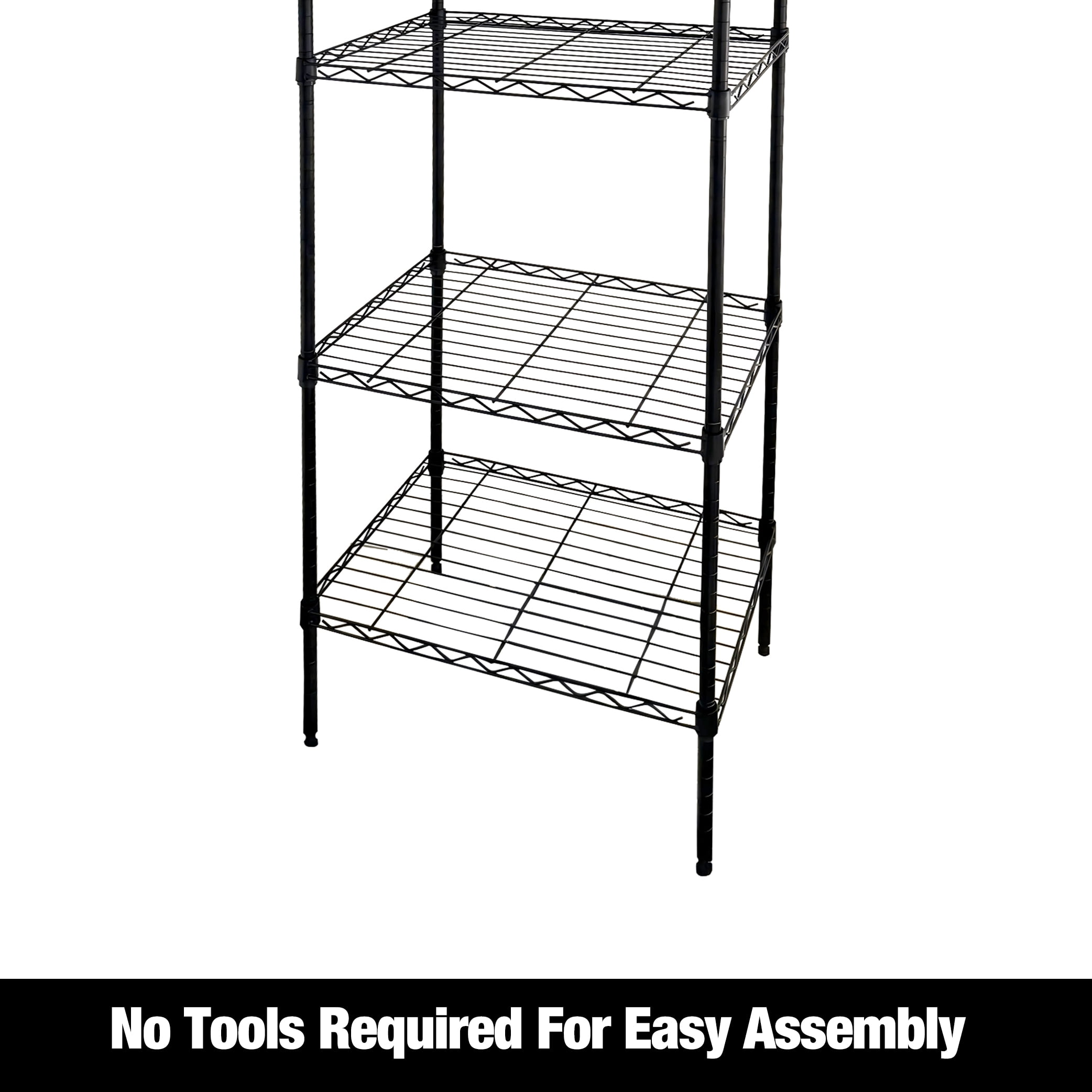 WorkPro 5-Tier Black Slim Wire Shelving
