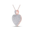 thumbnail image 2 of 14kt Rose Gold Womens Round Diamond Charmed Heart Pendant 1 Cttw, 2 of 2