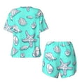 thumbnail image 5 of Picia Seashell And Starfish Pajamas Sets for Women Soft Short-Sleeved Pjs with Lounge Shorts Two Piece Sleepwear-XX-Large, 5 of 9