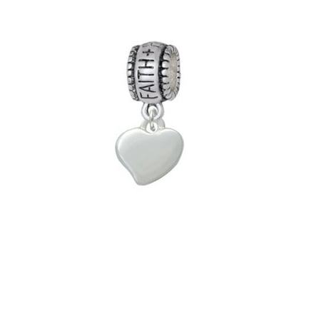 - Small 2-D Puffy Heart - Faith Hope Love Charm Bead