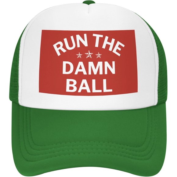 Run The Damn Ball Hat Red Mesh Cap Black for Men Women Baseball Cap Sun Tracker Hat Gifts Dad Mom