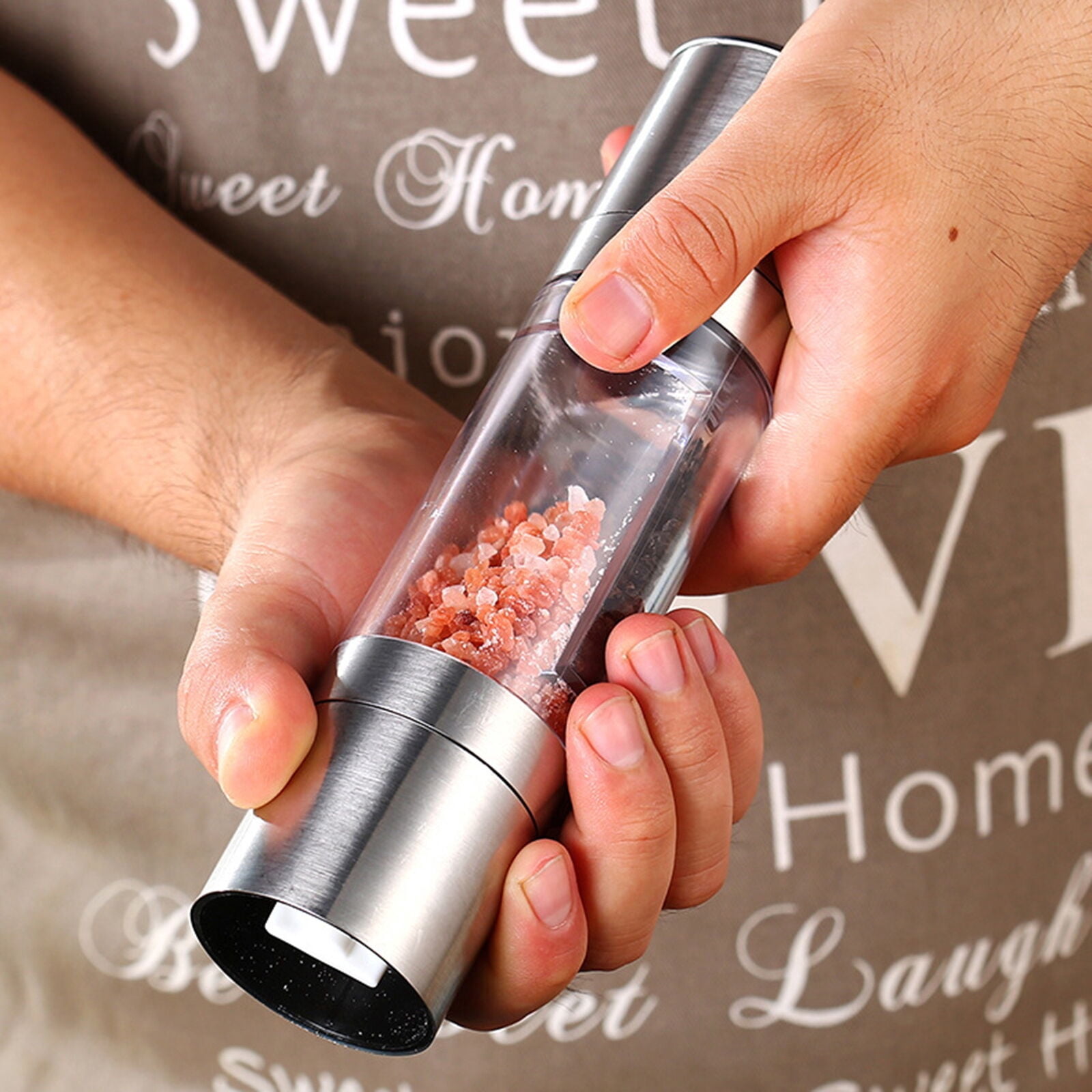 Double-head manual stainless steel grinder black pepper sea salt grinder kitchenware seasoning bottle
