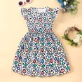 thumbnail image 2 of UFOUND Toddler Children Girls Dresses Short Sleeve Cartoon Prints Dress Sundress Soft Dailywear, 2 of 4