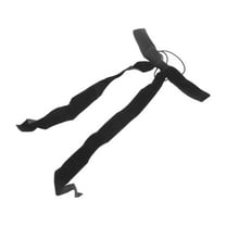Unique Bargains 1 Pc Solid Bow Long Ribbon Hair Elastic Band Black