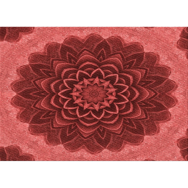 Ahgly Company Tapis Rectangulaire Lavable en Machine Intérieur Transitionnel Rouge Tomate, 4 Pieds x 6 Pieds
