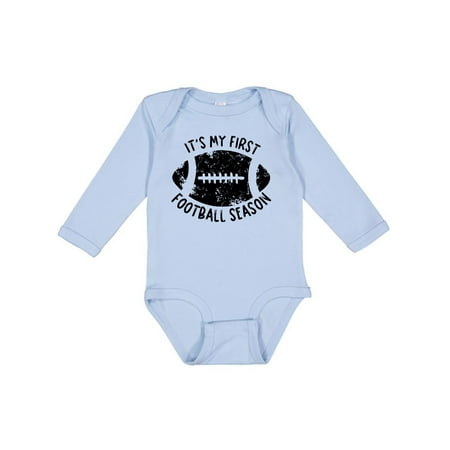 

Inktastic It s My 1st Football Season- Distressed Gift Baby Boy or Baby Girl Long Sleeve Bodysuit