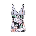 thumbnail image 4 of FORTANT Women's Floral Print Plus Size Two Piece Tankini Swimsuits Ruched Tummy Control Tankini Top with Swim Shorts, Size S-4XL, 4 of 8