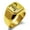 Gold, variant on Stainless Steel Letter P Initial Royal Monogram Engraved Engraved Square Flat Top Biker Style Polished Signet Ring
