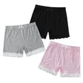 thumbnail image 3 of YONGHS Kids Girls 3 Pack Bike Shorts Solid Color Dance Gym Yoga Sports Bike Shorts Pink&Gray&Black 7-8, 3 of 4