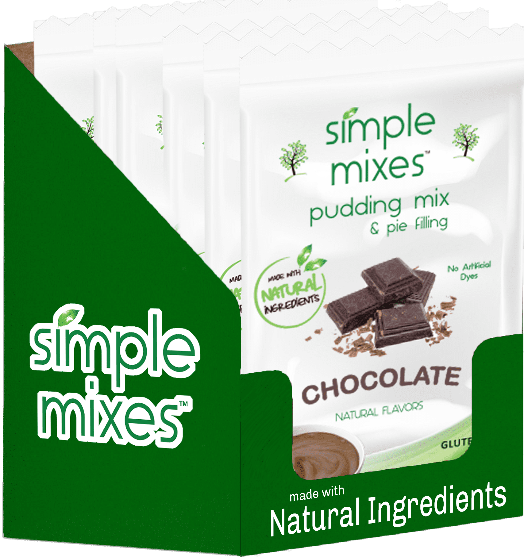 (2 pack) Simple Mixes Dye-Free Chocolate Instant Pudding & Pie Filling Mix for Kids, No Artificial Colors 3.8 oz, 4 Servings