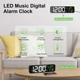thumbnail image 3 of Reloj despertador digital, reloj despertador LED, reloj de pared con espejo digital, reloj de mesa con dígitos grandes con visualización de fecha y temperatura, reloj despertador digital USB, brillo, 3 of 8