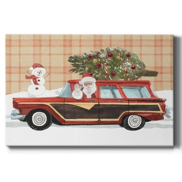Santa on Wheels I- Gallery Wrapped Canvas
