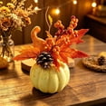 thumbnail image 5 of LOWLHOME Realistic Fake Pumpkins For Flower Arrangement, Sunflower Maple Leaf Berries Faux Pumpkin, Halloween Thanksgiving Fall Table Decorations (7.5in, Style C), 5 of 6