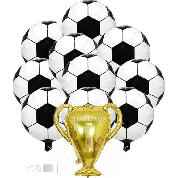 18inch Soccer Party Balloons Football champion trophy Foil Mylar Balloon Decoration for Football Soccer Theme Birthday Party World Cup Party(11 pcs）$$Electronics Accessories