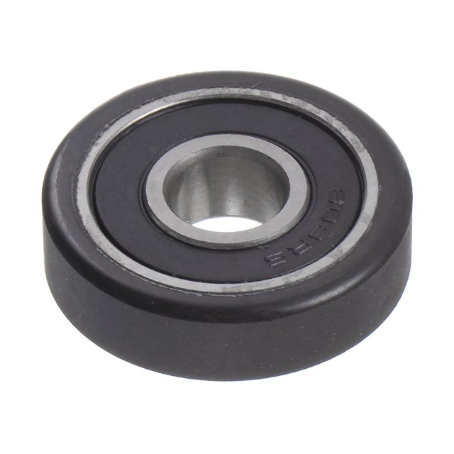 Unique Bargains Roulement à Billes PU 8x26x7mm Roue de Guidage Revêtue de Polyuréthane pour Industriel, Noir