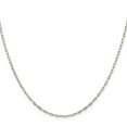 thumbnail image 2 of 925 Sterling Silver Rhodium Plated 1.75mm Elongated Open Link Chain Necklace 30 Inch Chain Necklace for Women and Men, 2 of 2