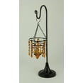 thumbnail image 3 of India House Amber Glass Beaded Chandelier Votive Candle Holder On Stand 21 inch, 3 of 3