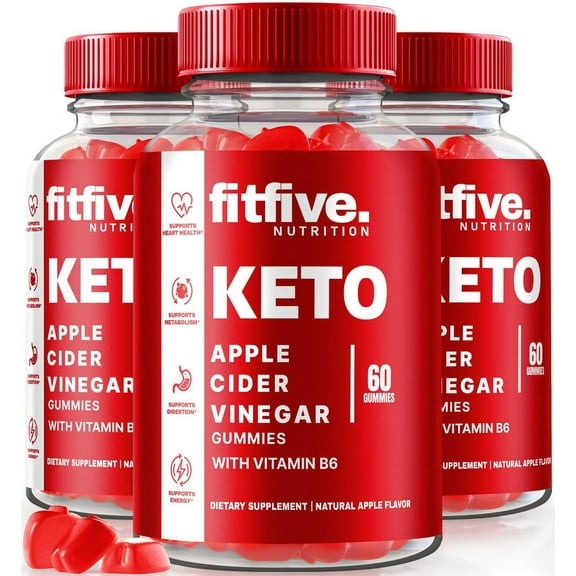 (3 Pack) FitFive Nutrition Keto ACV Gummies, Official FitFive Keto Gummies, Apple Cider Vinegar Supplement, All Natural Keto ACV Gummy, Keto Plus ACV, Fit Five Nutrition Review (180 Gummies)