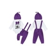 thumbnail image 3 of Aojekbee Baby Boy Outfit, Long Sleeve Letters Printed Romper with Overall Pants and Hat Infant Outfit, 3 of 10