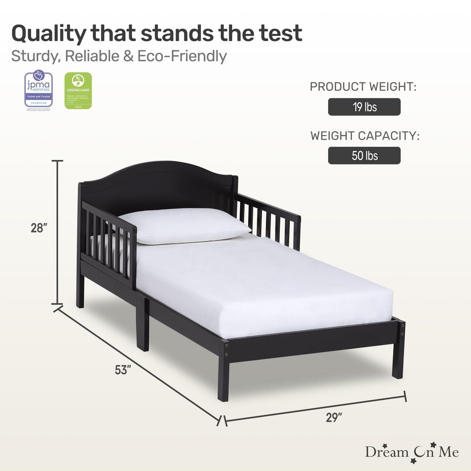 Dream On Me Sydney Toddler Bed, Model #647