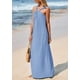 thumbnail image 4 of Vestido de verano PRETTYGARDEN 2025 para mujer sin mangas maxi azul, 4 of 8