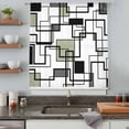 thumbnail image 5 of Sage Green Geometric Sheer Curtains 96 Inches Long, Black Grey Abstract Striped Modern Art Light Filering Curtains, Privacy Drapes Simi Floor to Veiling Curtain for Living Room Large Window Treatment, 5 of 9