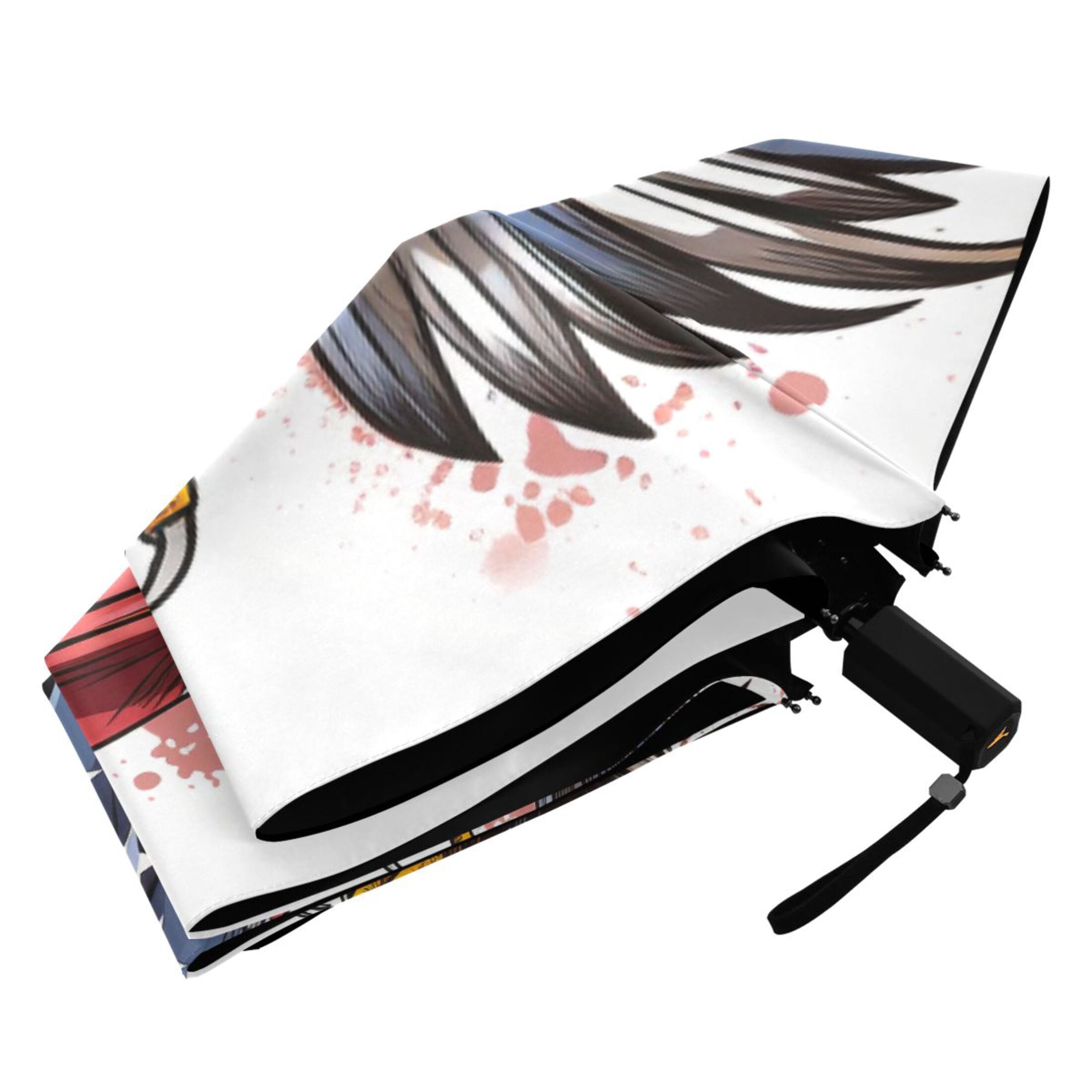 Flying Eagle and American Flag Compact Sun Umbrella Windproof Travel Umbrellas for Rain Strong Portable UV Protection