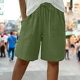 thumbnail image 7 of vigerkar Bermuda Shorts for Women Knee Length Elastic Waist Drawstring Loose Wide Leg Shorts Summer Casual Beach Clothes 2025 Green, M, 7 of 7