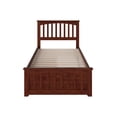 thumbnail image 3 of AFI Mission Twin Platform Bed with Matching Footboard with 2 Drawers in Walnut, 3 of 5