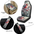 thumbnail image 6 of Xixirimido Car Seat Cover Set of 5 Pieces Front Seat Covers with Matching Seat Belt and Center Console Covers PU Leather Fits Most Vehicles, Cardinal Snow Berries, 6 of 8