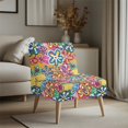 thumbnail image 3 of HELLHERO Trendy Armless Accent Chair Protector Stain Protection Scratch Resistant Accent Chair Cover for Hotel, Retro Pop Art Floral Patterns, 3 of 8