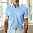 thumbnail image 6 of IhhxPro Men's Short Sleeve Collared Shirt with Button Detail Stretchable Summer Knit Casual Fit Lightweight Travel Golf S-3XL, 6 of 6