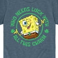 thumbnail image 3 of SpongeBob SquarePants - Who Needs Luck With This Charm - Toddler And Youth Short Sleeve Graphic T-Shirt, 3 of 6