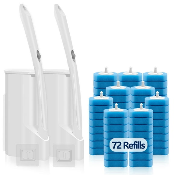 Escobilla y soporte para inodoro HOMEBETTER desechables, paquete de 2