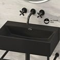 thumbnail image 3 of Claire 24" Rectangle Matte Black Zero Hole Console Sink with Matte Black Legs, 3 of 7
