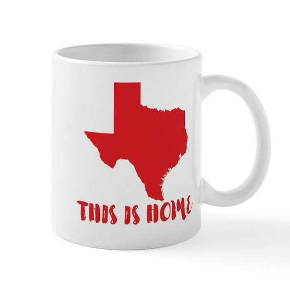 CafePress - Texas This Is Home Mug - 11 oz Ceramic Mug - Novelty Coffee Tea Cup