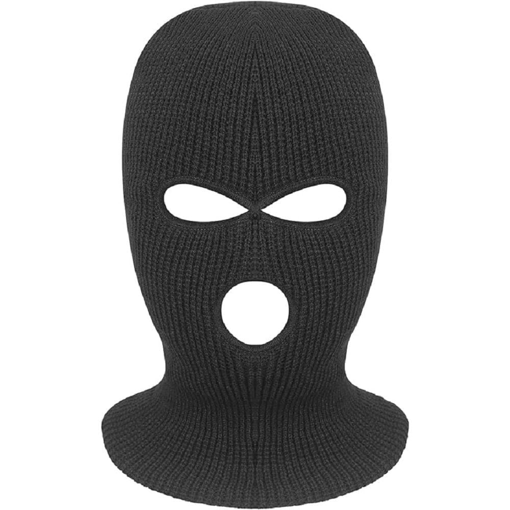 Couver 3-Hole Full Face Mask Cover Ski Mask Winter Balaclava Beanie Knitted Face Cover for Winter Outdoor Sports, Charcoa, One Size, 1 Piece