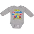 thumbnail image 3 of Inktastic Yeah I'd Rather be with My Nana in Red Yellow and Blue Boys or Girls Long Sleeve Baby Bodysuit, 3 of 5