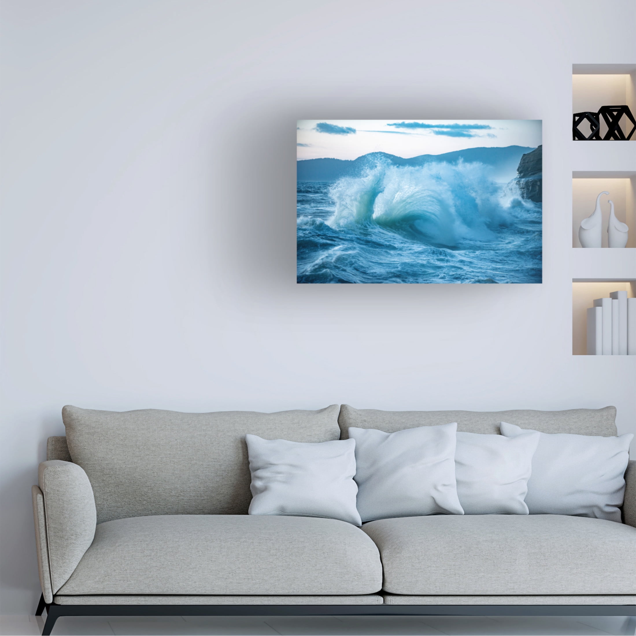 Canvas Wall Art - GS Photo 'Troubled Waters' Wall Art for Living Room, Bedroom, or Office Décor by Trademark Fine Art - 47 x 30 Inches