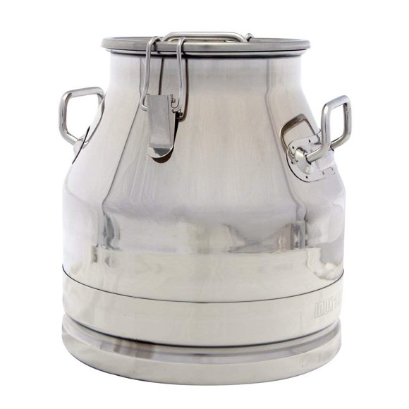 Stainless Steel Milk Transport Cans with Strong, Sealed Lid and Spigot Dispenser (20 Liter (5.3 Gal.) with Spigot)