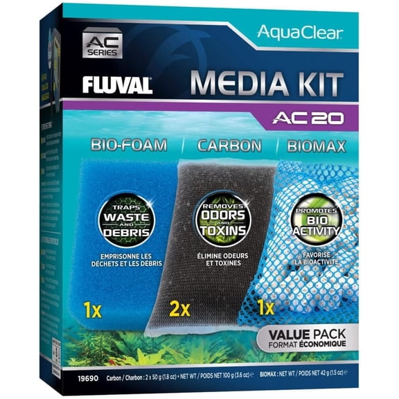Media Maintenance Kit for AC20 Power Filter - for Use in Freshwater & Saltwater Aquariums