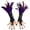 Purple, variant on VZQI Women Black Lace Feather Gloves Witch Angel Costume Accessories Swan Wings Wrist Bands