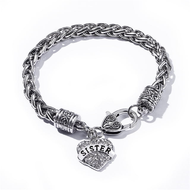 Fiudx Pulsera de Familia Pulsera de Aleación Diamantes Pulsera de Corazon Regalo de Cumpleaños