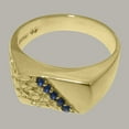 thumbnail image 5 of LBG British Made 14k Yellow Gold Natural Sapphire Mens Promise Ring - 33 size options - Size 8.75, 5 of 6
