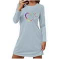 thumbnail image 2 of HongQid Nightgowns for Women Soft Grpahic House Dress Long Sleeve Sleep Shirts Fall Sleepwear Night Gown Nightshirt, 2 of 6