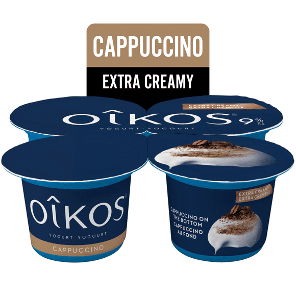 Oikos Extra Creamy Yogurt, Cappuccino, On the Bottom, 9% M.F., 4 x 95 g