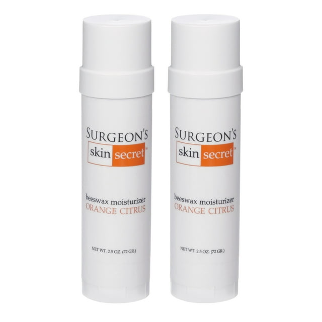 Hidratante de cera de abejas Surgeon's Skin Secret, 2.5 oz. Twist-Up Stick (paquete de 2) - Naranja y cítricos