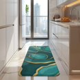 thumbnail image 4 of Teal Gold Marble Pattern Kitchen Rug Mat,Kitchen Runner Rugs Non Skid Washable,Decorative Kitchen Floor Mats for Kitchen,Sink,Laundry,17"x47.2", 4 of 7